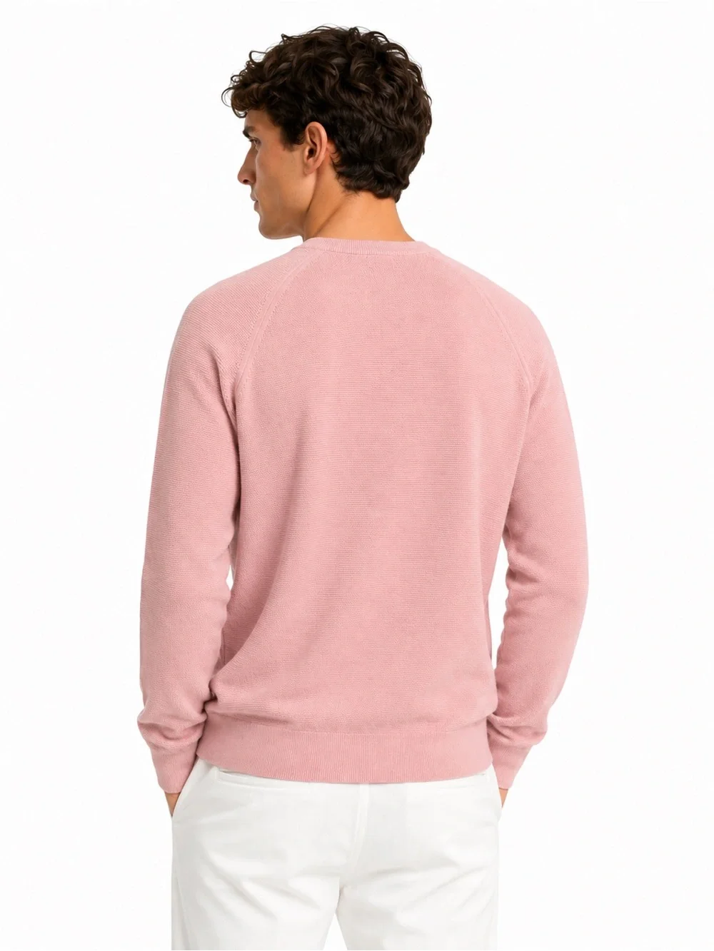 J.Crew Men’s Iced Quartz Pink Textured Knit Crewneck Sweater Light NWT Small